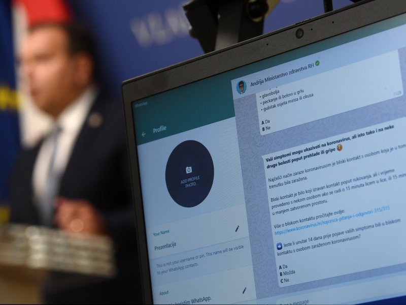 Vlada predstavila Andriju, digitalnog asistenta koji će ljudima pomoći da utvrde imaju li simptome koronavirusa
