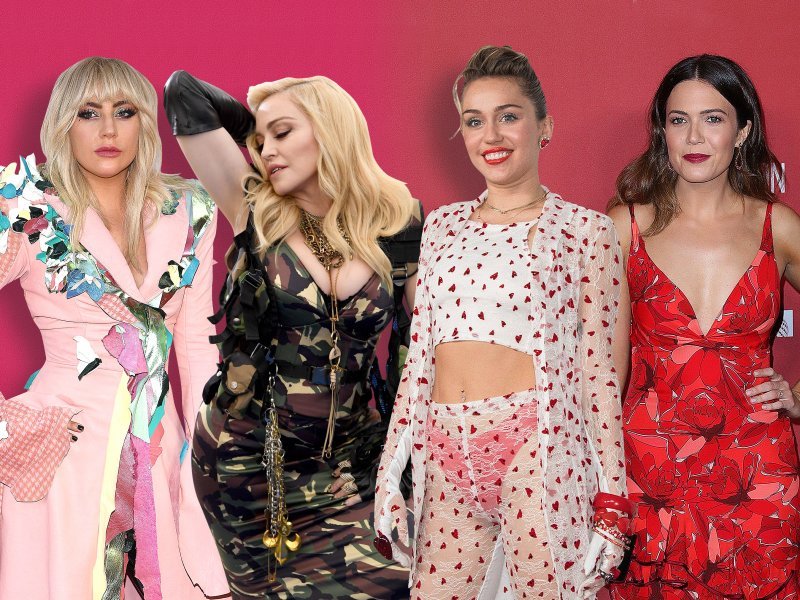 Lady Gaga, Madonna, Miley Cyrus i Mandy Moore