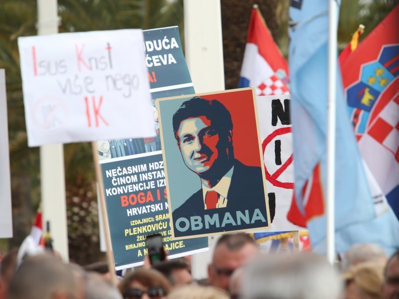 Prosvjed protiv Istanbulske pretvorio se u prosvjed protiv HDZ-a