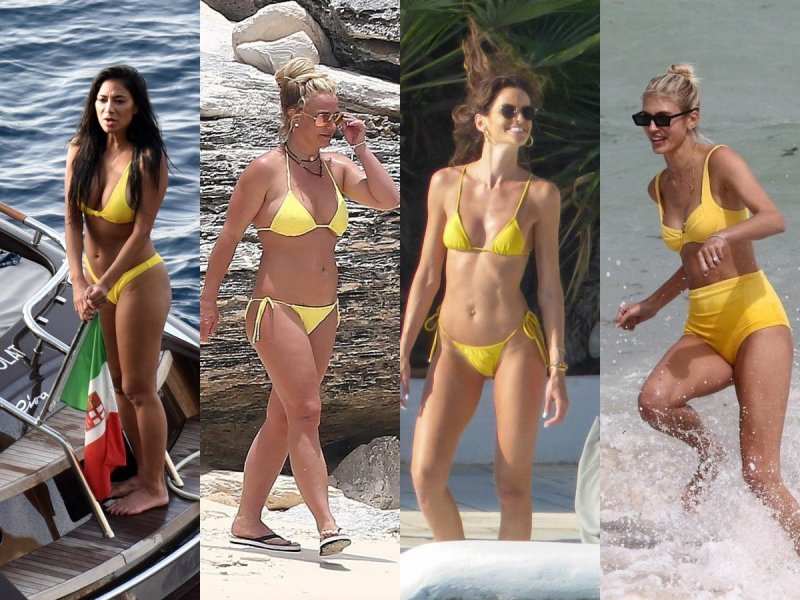 Ljepotice u žutim kupaćim kostimima