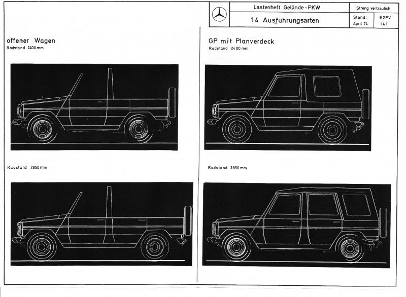 Radionički nacrt modela G iz 1974.