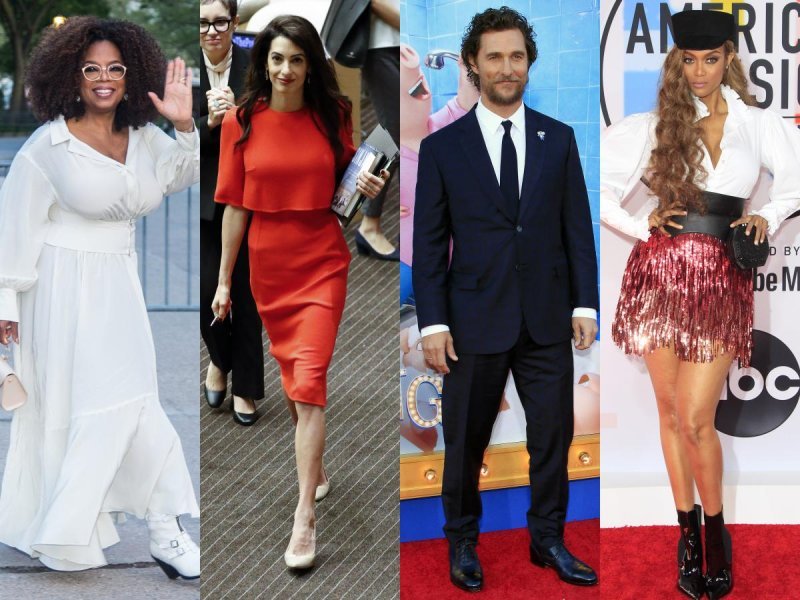 Oprah Winfrey, Amal Clooney, Matthew McConaughey, Tyra Banks