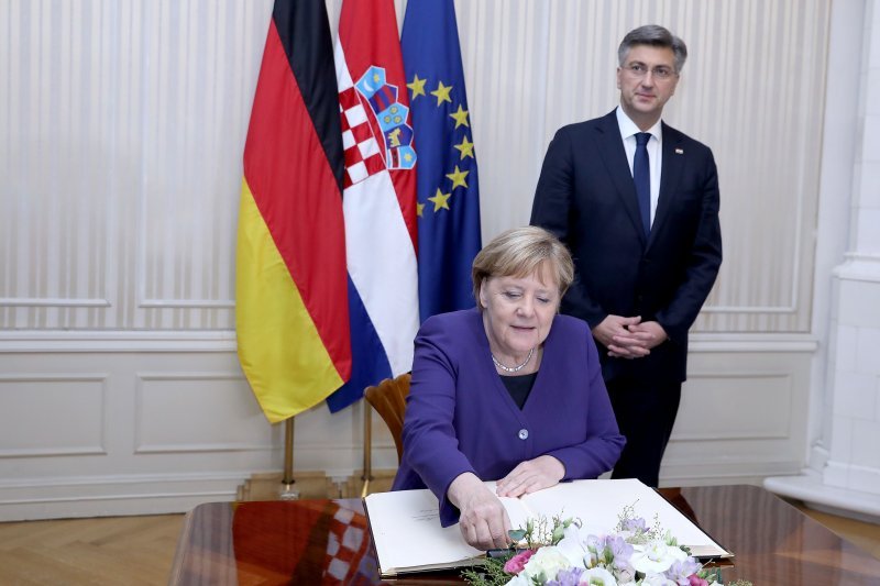 Angela Merkel i Andrej Plenković u Banskim dvorima