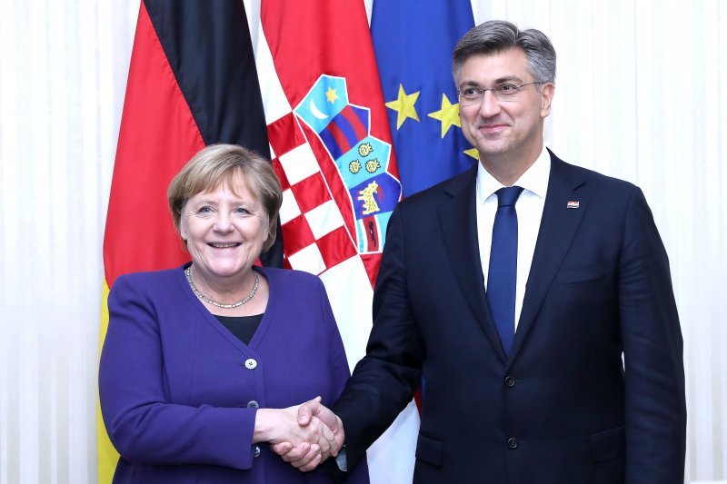 Angela Merkel i Andrej Plenković u Banskim dvorima