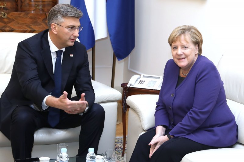 Angela Merkel i Andrej Plenković u Banskim dvorima
