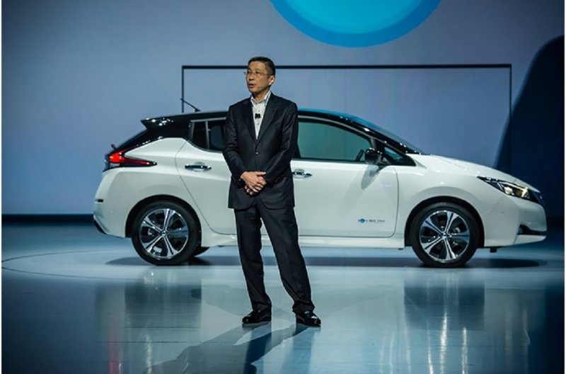 Hiroto Saikawa, CEO Nissana, na svjetskoj premijeri nove generacije LEAF-a 2017.