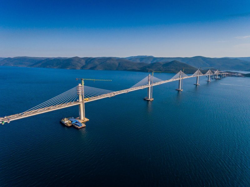 Pelješki most iz zraka