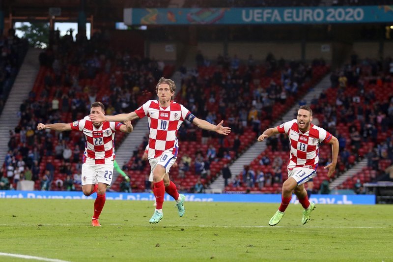 Luka Modrić slavi zgoditak protiv Škotske na Europskom prvenstvu