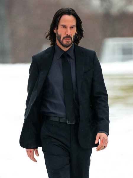 Keanu Reeves na setu filma 'John Wick 4'