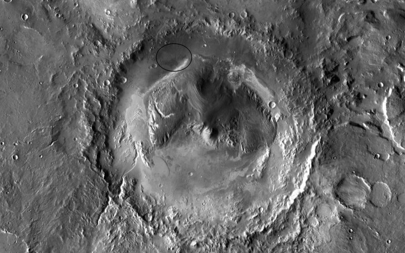 Krater Gale i Mount Sharp (Aeolis Mons)