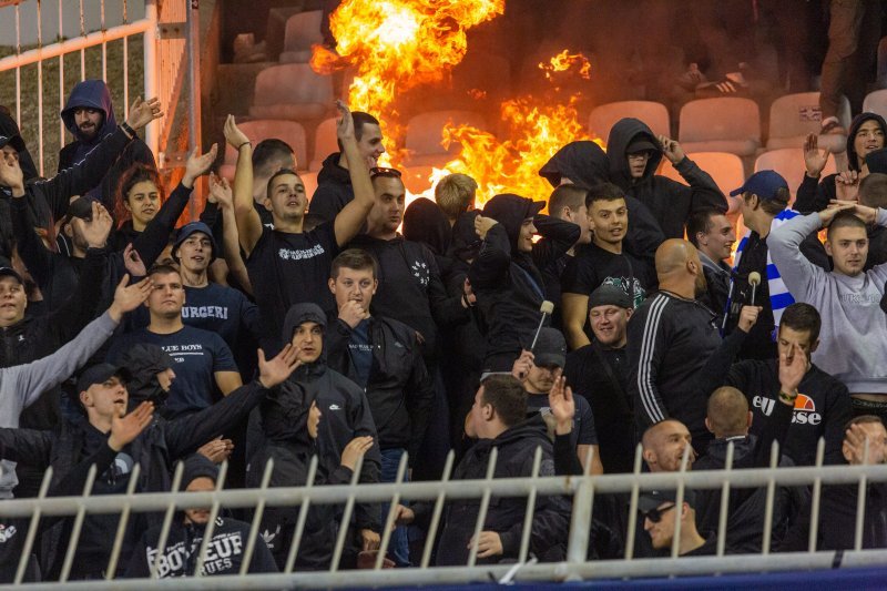 Hajduk - Dinamo, požar