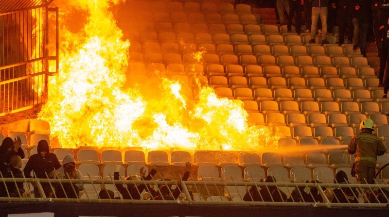 Hajduk - Dinamo, požar