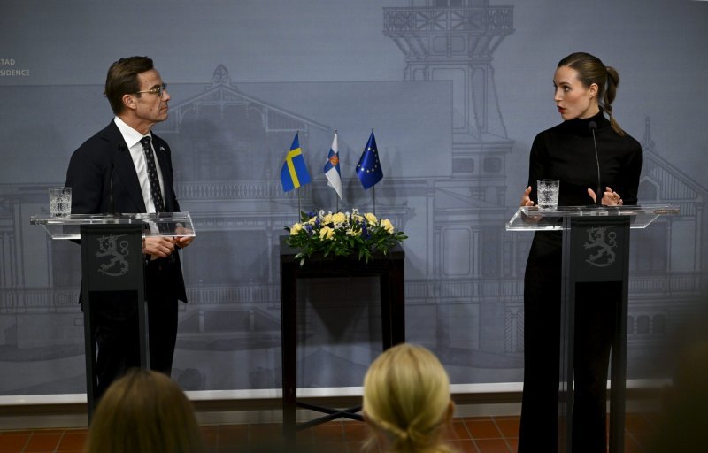 Švedski premijer Ulf Kristersson i finska premijerka Sanna Marin