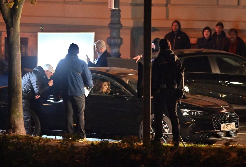 Kate Beckinsale na snimanju noćnih scena u Zagrebu
