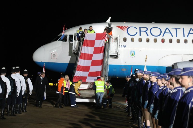 Dolazak Vatrenih na zagrebački aerodrom