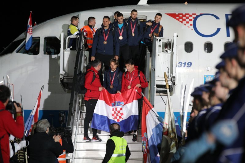 Dolazak Vatrenih na zagrebački aerodrom