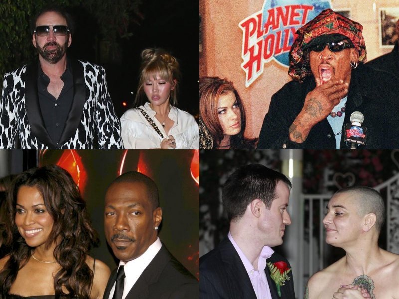 Nicolas Cage i Erika Koike, Carmen Electra i Dennis Rodman, Eddie Murphy & Tracey Edmonds, Sinead O'Connor & Barry Herridge