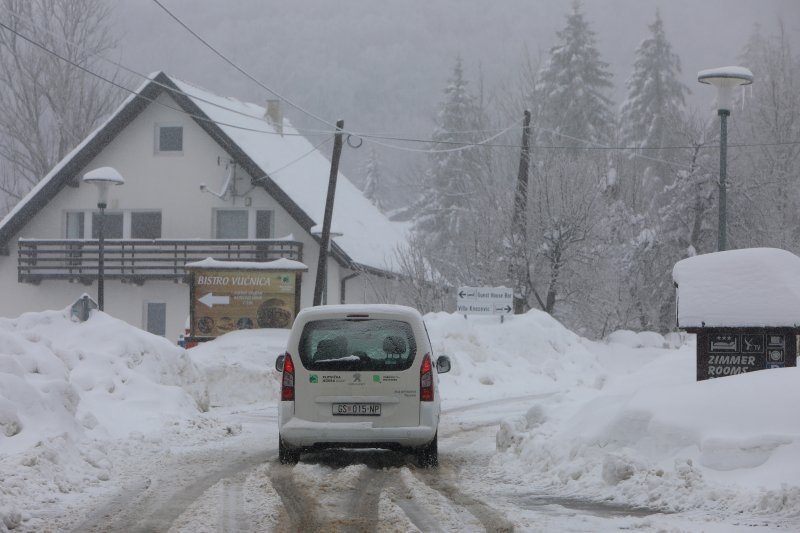 Novi snijeg kod Plitvičkih jezera