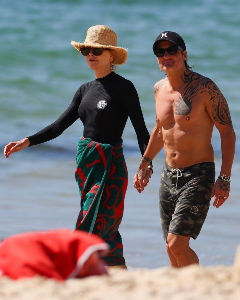 Nicole Kidman i Keith Urban na plaži