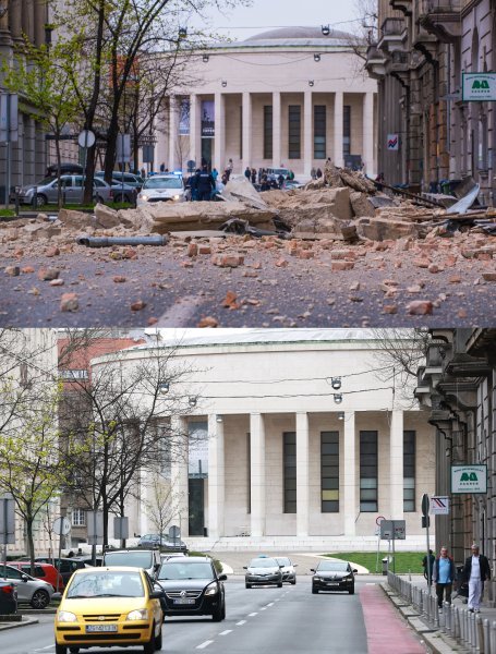 Lokacije Zagreba nakon potresa i danas, nakon tri godine