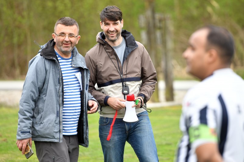 Vedran Ćorluka i Robert Knjaz na snimanju