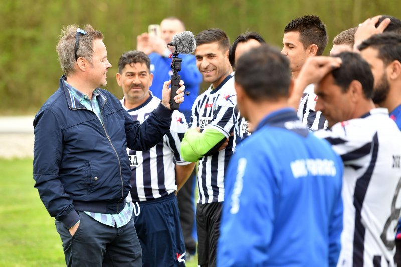 Vedran Ćorluka i Robert Knjaz na snimanju