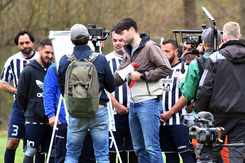 Vedran Ćorluka i Robert Knjaz na snimanju