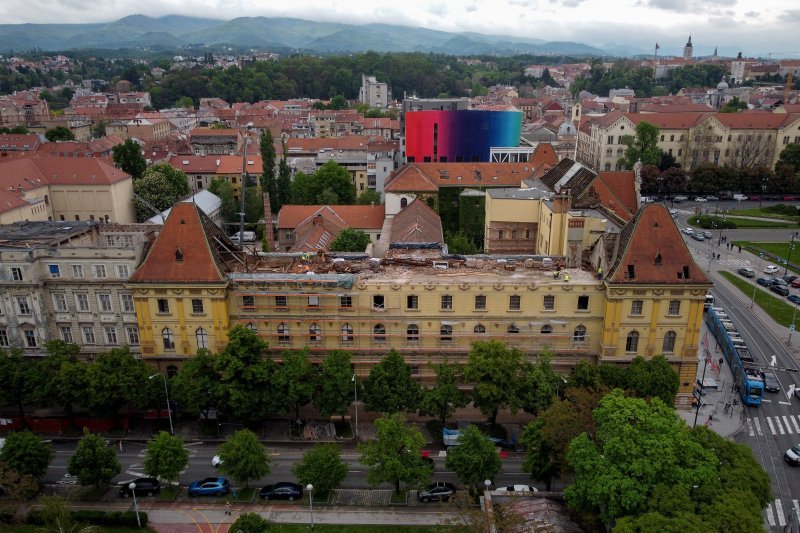 Zagreb: Pogled iz zraka na mjesto gdje se urušio dio zgrade u Klaićevoj ulici