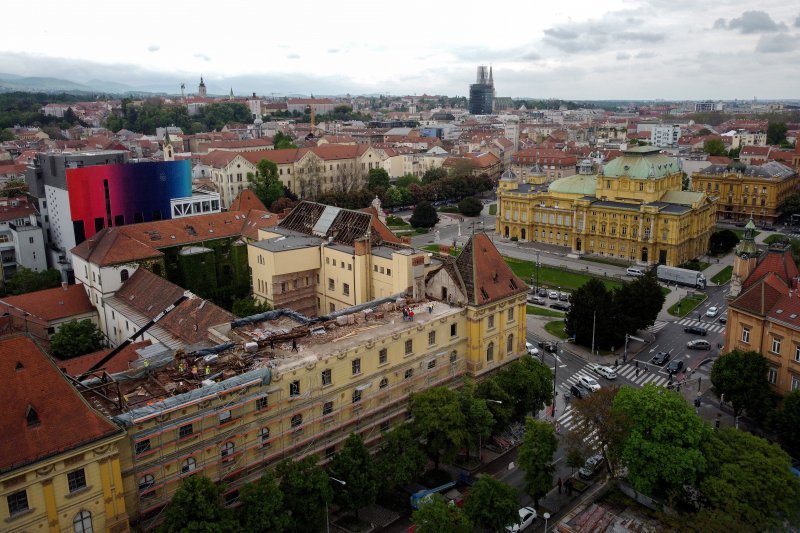 Zagreb: Pogled iz zraka na mjesto gdje se urušio dio zgrade u Klaićevoj ulici