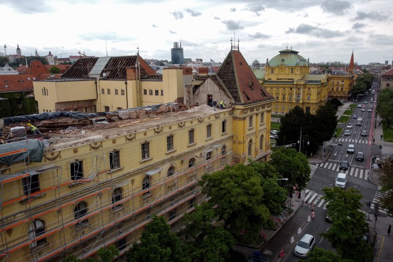 Zagreb: Pogled iz zraka na mjesto gdje se urušio dio zgrade u Klaićevoj ulici