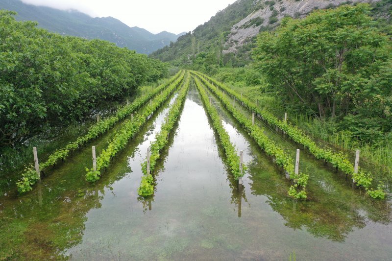 Fotografije iz zraka poplavljenih polja na vrgoračkom području