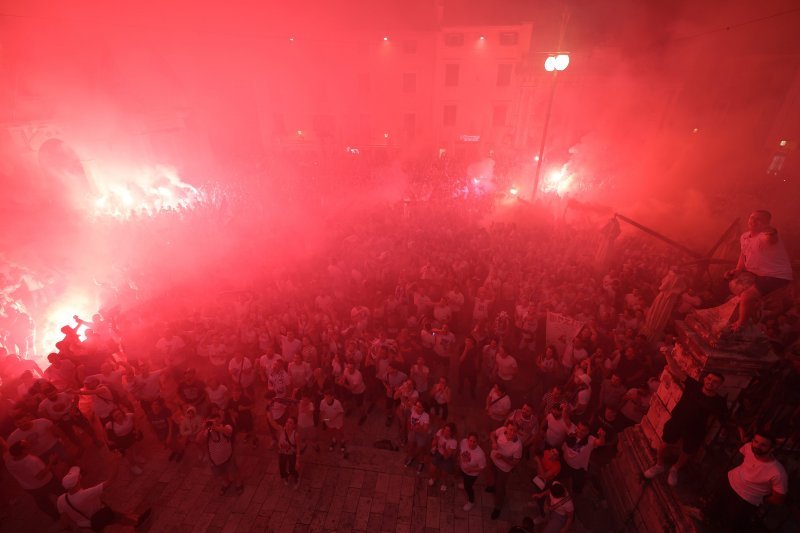 Zadar slavi svoje heroje - doček košarkaša Zadra na Narodnom trgu, 4.6.2023.