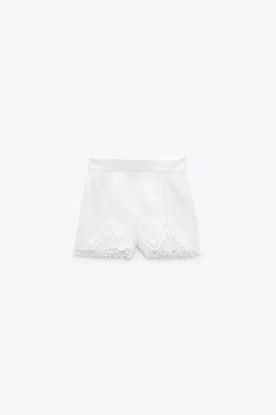 Zara - široke kratke hlače s gipurom