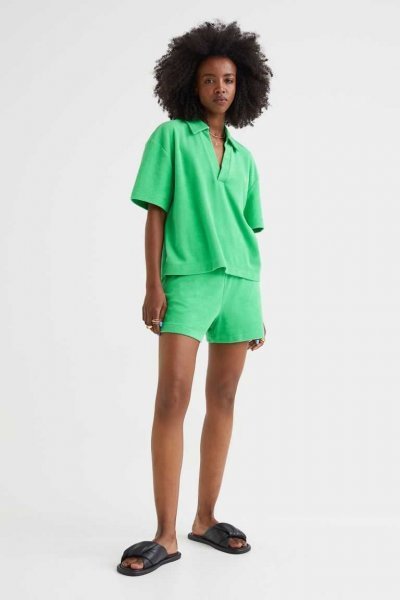 H&M - zelene široke kratke hlače