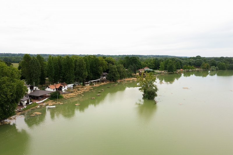 Đelekovec: Pogled iz zraka na posljedice poplave na jezeru Šoderica