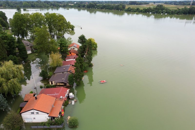 Đelekovec: Pogled iz zraka na posljedice poplave na jezeru Šoderica