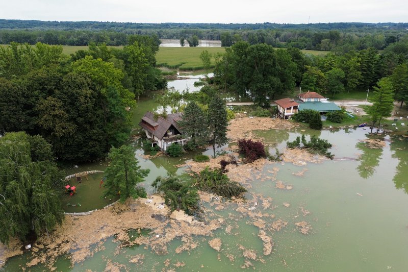 Đelekovec: Pogled iz zraka na posljedice poplave na jezeru Šoderica