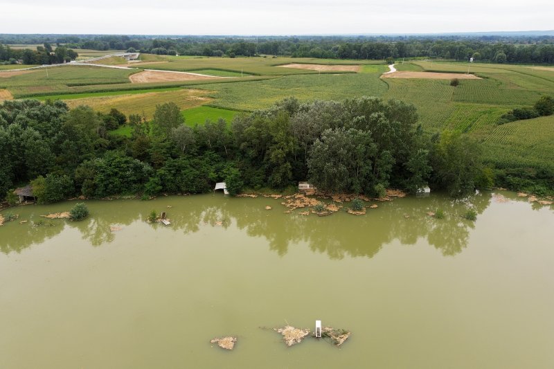 Đelekovec: Pogled iz zraka na posljedice poplave na jezeru Šoderica