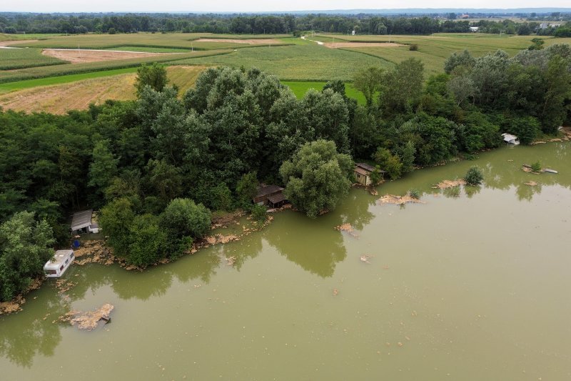 Đelekovec: Pogled iz zraka na posljedice poplave na jezeru Šoderica