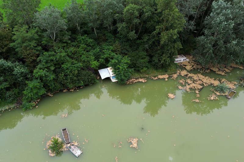 Đelekovec: Pogled iz zraka na posljedice poplave na jezeru Šoderica