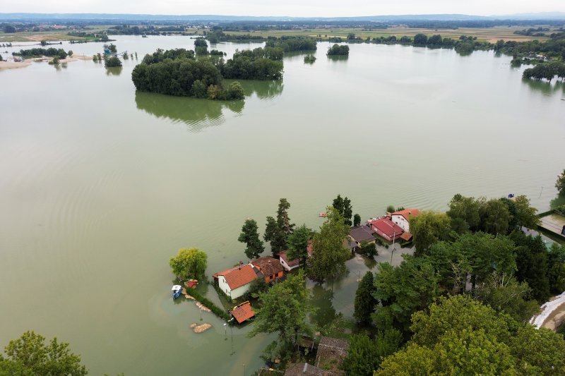 Đelekovec: Pogled iz zraka na posljedice poplave na jezeru Šoderica