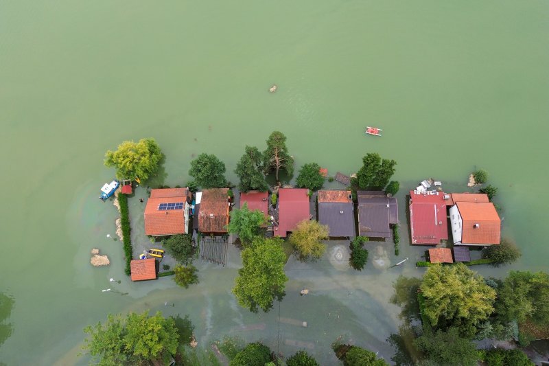 Đelekovec: Pogled iz zraka na posljedice poplave na jezeru Šoderica