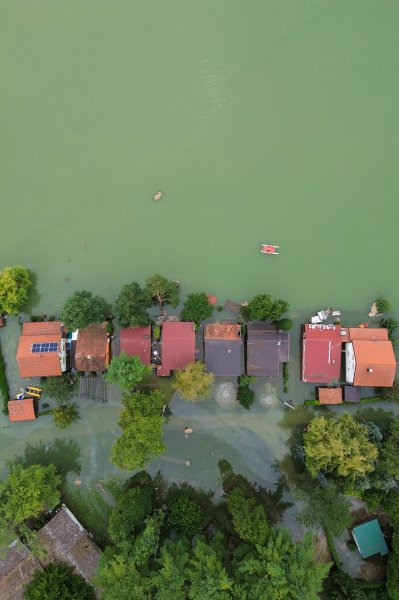 Đelekovec: Pogled iz zraka na posljedice poplave na jezeru Šoderica