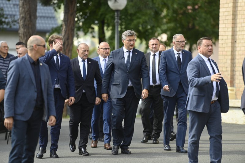 Mario Banožić, Tomo Medved, Andrej Plenković, Davor Božinović