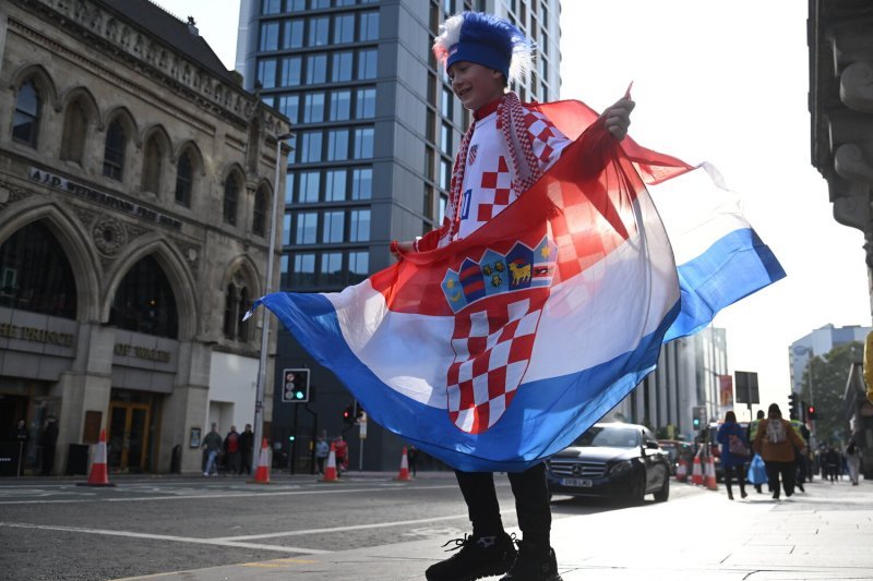 Cardiff, 15.10.2023 - Nogomet: Hrvatski navijači pred utakmicu Wales - Hrvatska