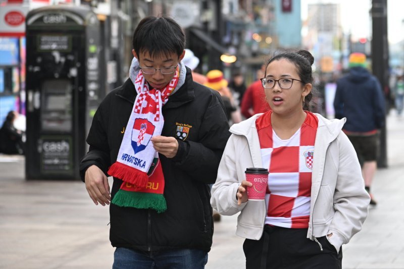 Cardiff, 15.10.2023 - Nogomet: Hrvatski navijači pred utakmicu Wales - Hrvatska