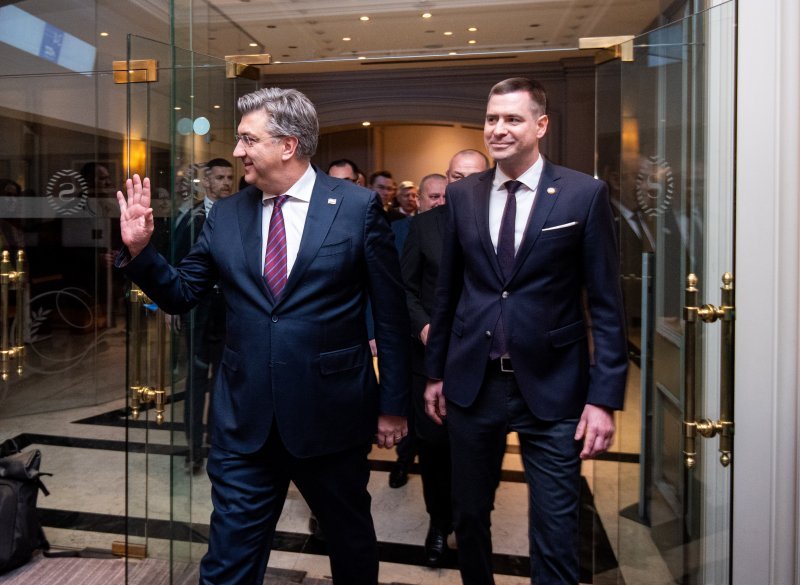 Andrej Plenković i Mislav Herman na proslavi 34. obljetnice osnivanja HDZ-a