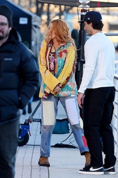 Blake Lively na setu filma 'It Ends with Us'