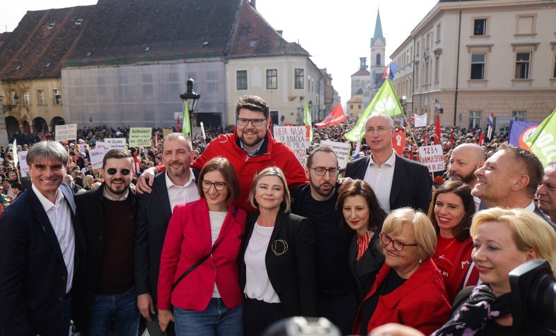 Čelnici stranaka koje su organizirale prosvjed