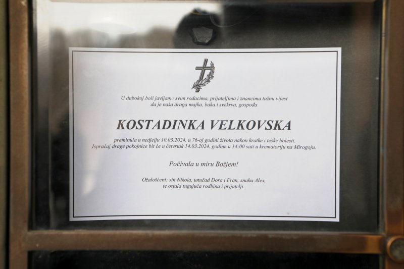 Posljednji ispraćaj Kostadinke Velkovske na Krematoriju